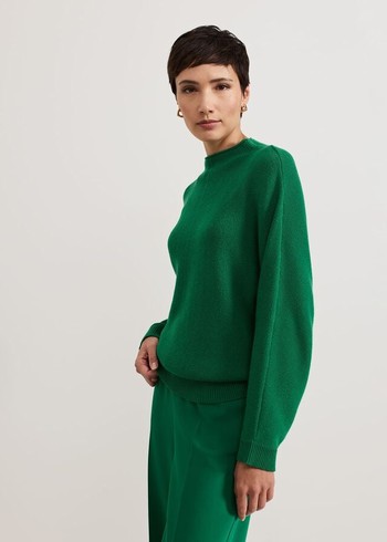 Phase Eight Jess Textured Funnel Neck Knitwear Green Canada | UFPYDG-802